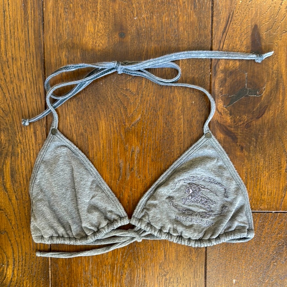 Burberry - Gray Triangle Bikini Top - Size: Small